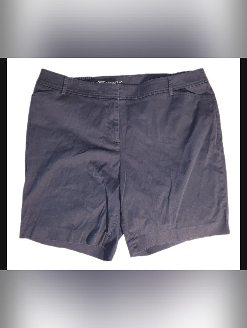 Talbots Navy 20 WP Perfect Shorts Elastic On Side Of Waist
